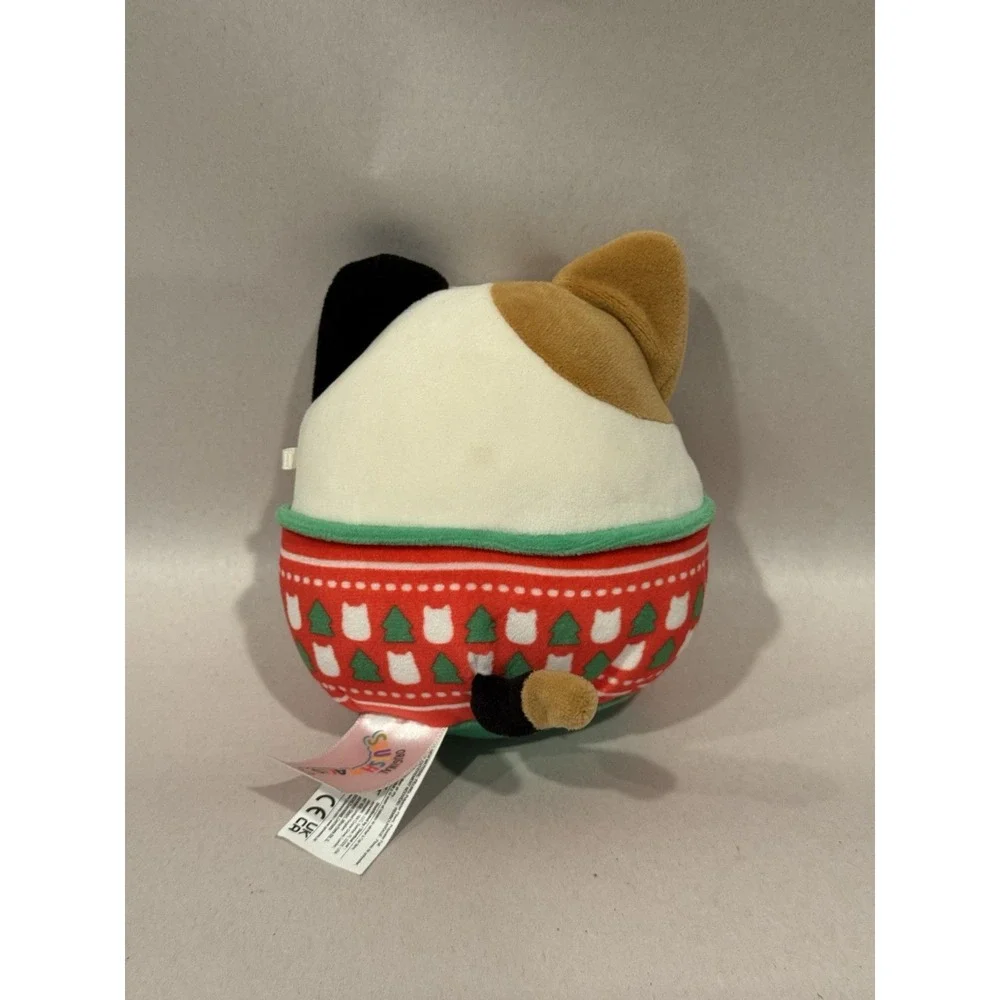 Squishmallows Calico Cat Cam Christmas Sweater Plush Small 4.5